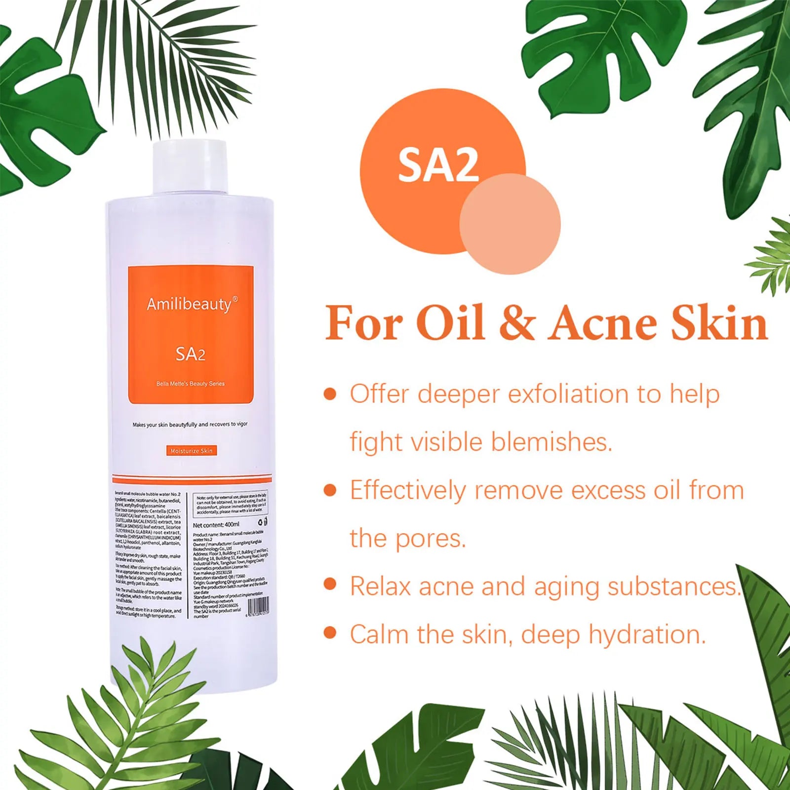 3pcs/Lot 1200ML Hydra Liquid Face Serum Facial Aqua Peel Solution AS1 SA2 AO3 For Beauty Machine SkinCare Deep Cleaning