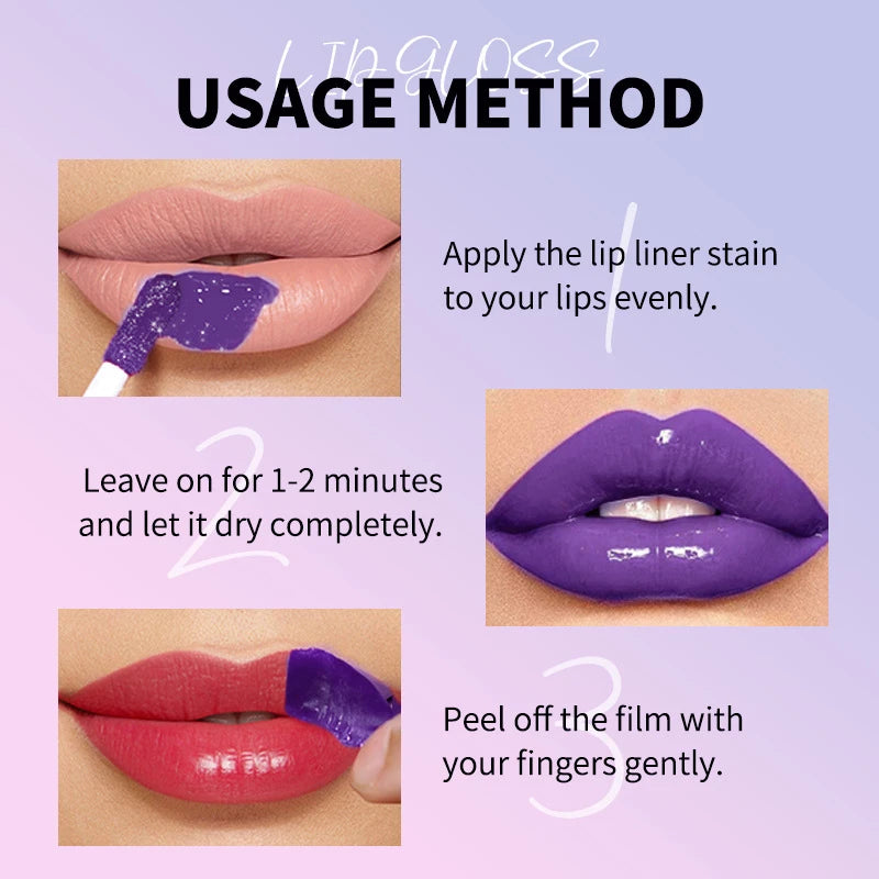 Peel-Off Tattoo Lip Gloss - Waterproof Peel-Off Lip Mask,Lasting Lip Stain Moisture & Nourishment Lip Makeup for All Skin Types