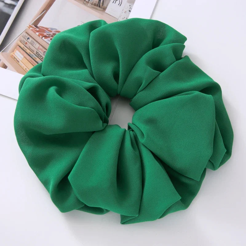 Big Size Chiffon Scrunchies For Muslim Women Custom Elastic Volumizing Oversized Neat stitching Malaysian Bunch Hair Tie