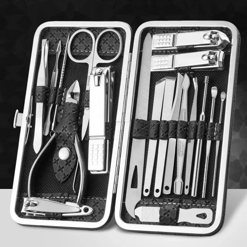 19-Piece Household Nail Clipper Set, Dead Skin & Eyebrow Grooming Kit