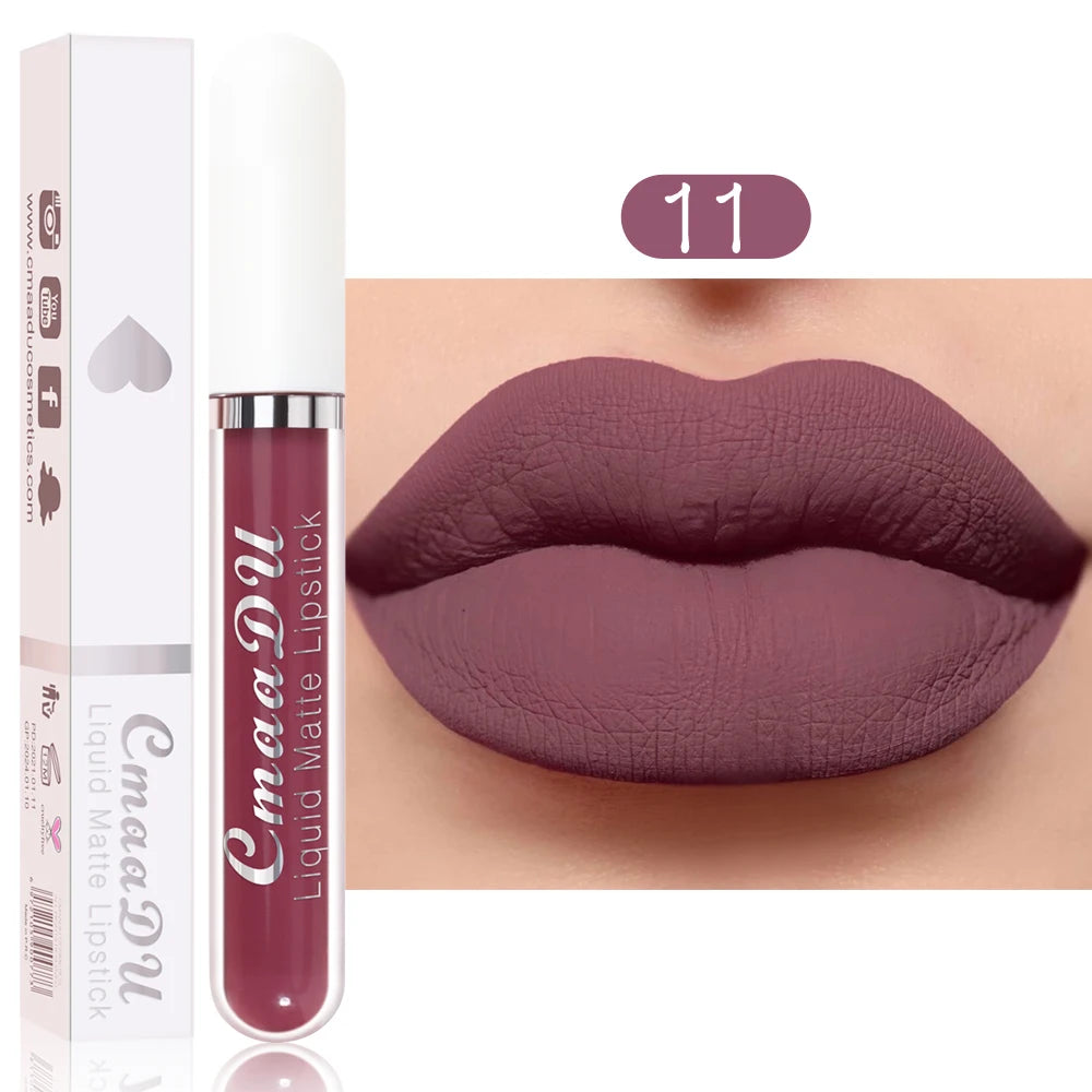CmaaDu 1 Pcs Matte Lip Gloss Liquid Lipstick- Lip Stains with Long-Lasting Waterproof, Adult Age Range, Red Tones Easy to Color