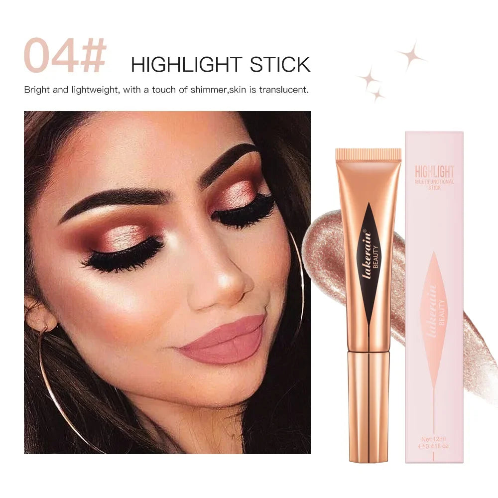 Multifunctional Makeup Pen Liquid Blush Bronzer Contouring Highlighter Pearlescent Fine Flash Sponge Tip Beauty Cosmetics Stick