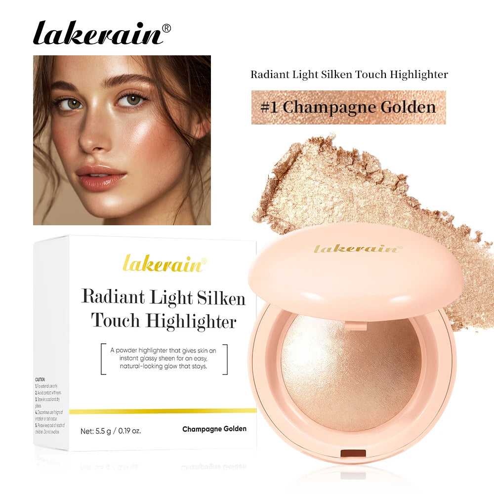 Face Highlighter Powder Instant Silky Skin Glow Long Lasting Waterproof Baked Shimmer Illuminator Makeup Contouring Glitter