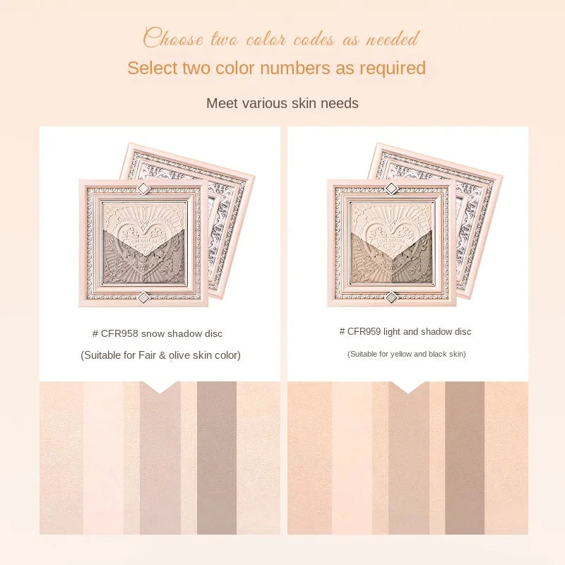 CHEERFLOR Little Angel Contour Shadow & Highlight Palette Face Mate Iluminador Bronzer Makeup Concealers 7g