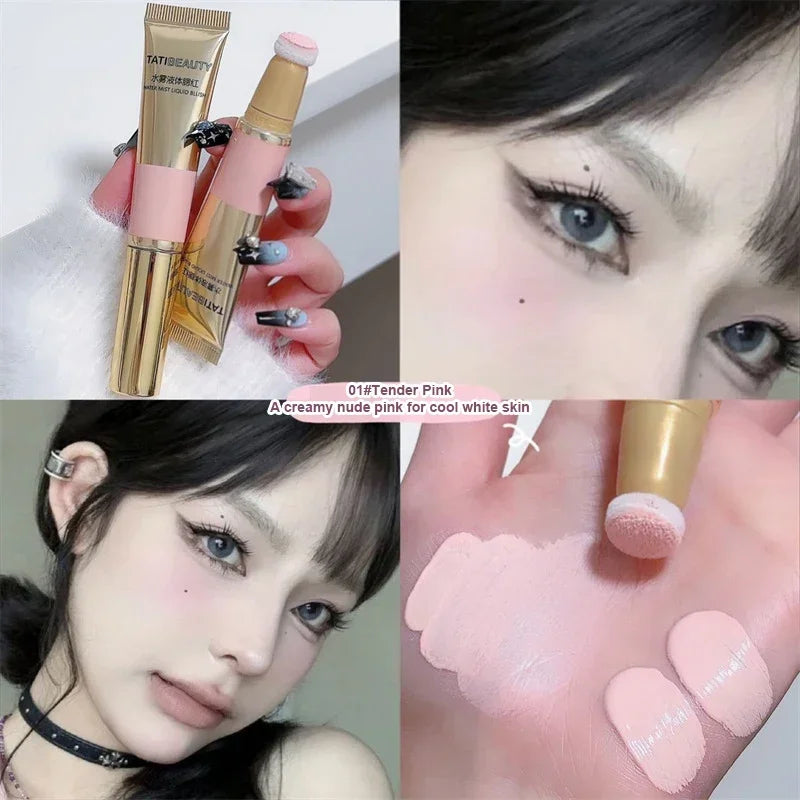Liquid Blush Velvet Matte Blusher Face Pigment Lasting Beauty Natural Cream Cheek Tint Pink Peach Blush Korean Makeup Cosmetics