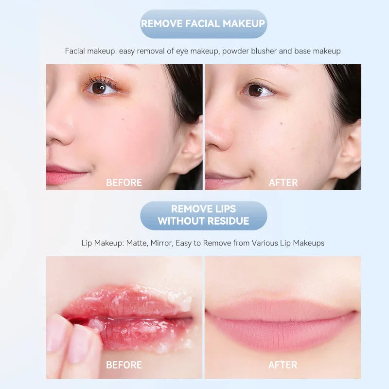 Skin-Friendly Moisturizing Makeup Remover Cream, Powerful Makeup Remover and Skin Moisturizer. Two-Step Makeup Removal, Natural