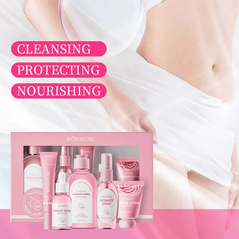 5pcs/set KORMESIC Women's Intimate Care Daily Skin Routine Set Beautifying Wash Bath Brightening Delicate Smooth Kit