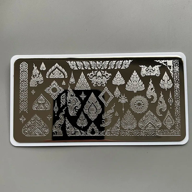 XMQ Nail Art Stamping Plates Carton Flowers Template