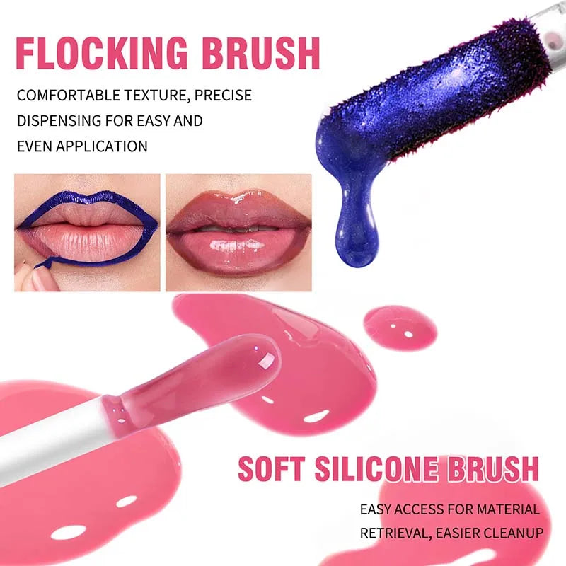 Double-headed Peel Off lip Tints/Stains Plump Lip Gloss Natural Waterproof Non Stick Cup Soft Nude Brown Tattoo Lip Liner Makeup