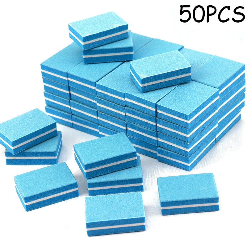 50Pc Professional Mini Nails Art buffer File 100/180 Sandpaper Manicure Tips Care File Sanding Polishing Grinding Equipment Tool