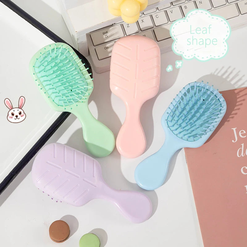 1pcs mini portable massage cute cartoon air cushion anti screw hair brush comb hair styling tool Special for real hair wigs