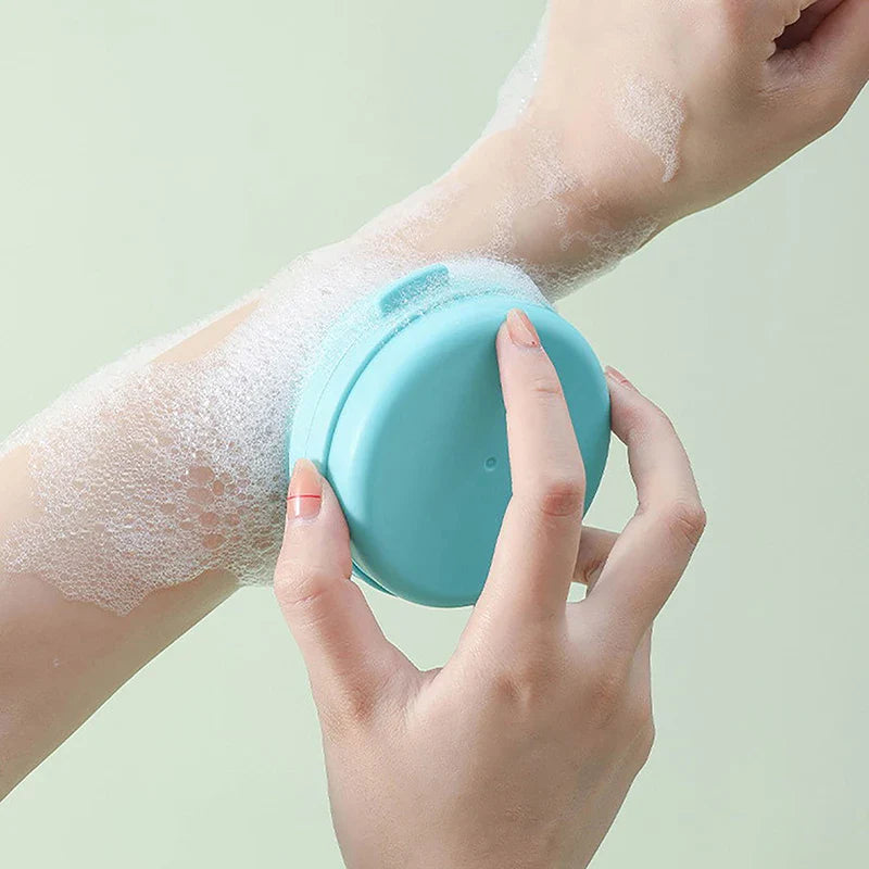 Portable Bathing Brush Hanging Bath Body Scrubber Soap Case Silicone Bathing Brush Massage Bath Brush Hair Tactile Brush