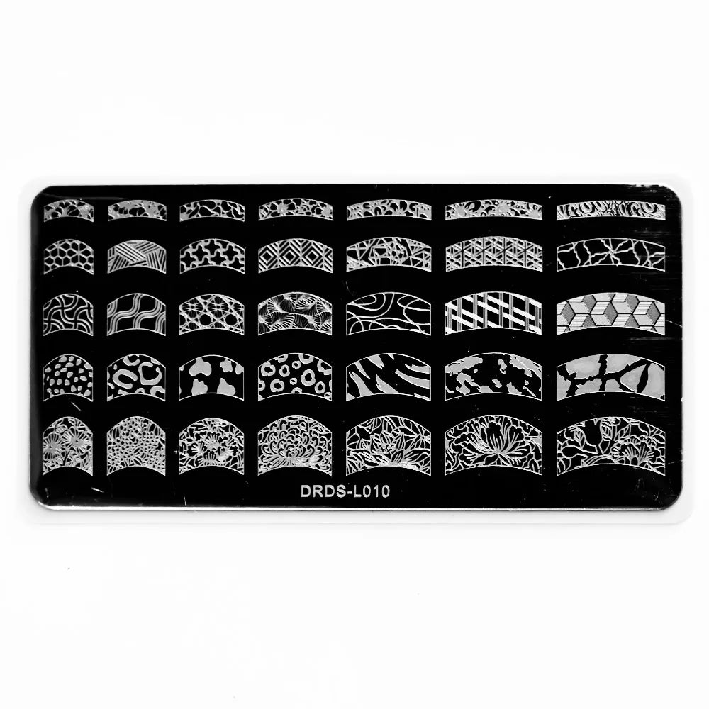 1Pc Nail Art Stamp Plate Geometric Line DIY Stamping Image Plate 6*12CM Nail Stamping Plate Stainless Steel Plate Stencil JR-030