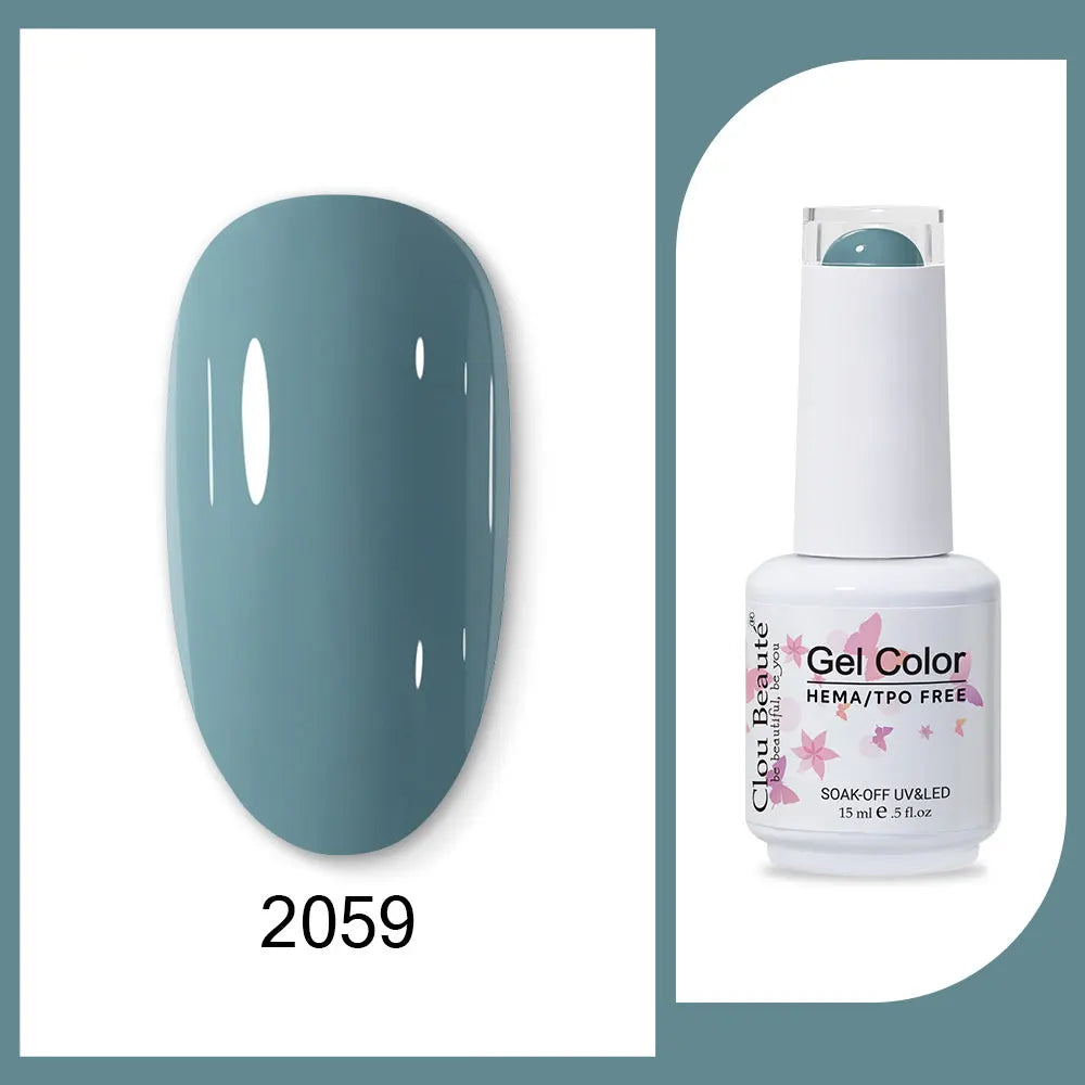 Clou Beaute 15ml Red Black White Green Neon Gel Nail Polish Base Top Coat Velvet Top 400 Colors Semi Permanent Gel Nail Varnish