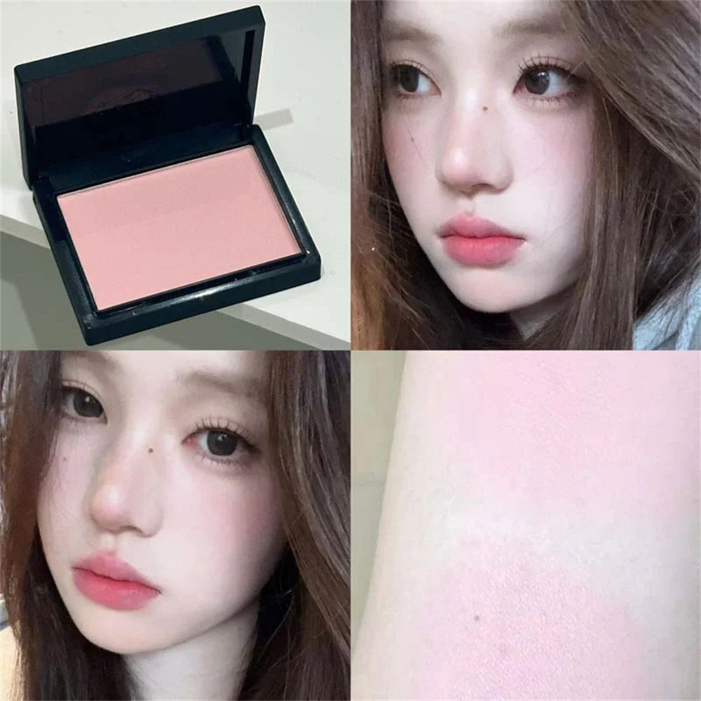 Monochrome Matte Blusher Palette Soft Silky Cheek Natural Facial Rouge Plate Lasting Nude Low Saturation Powder Blusher Disk