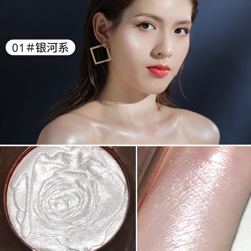 Guicami Highlighter Facial Bronzer Palette Makeup 3D Face Contour Shimmer Powder Illuminator Highlight Cosmetic Concealer