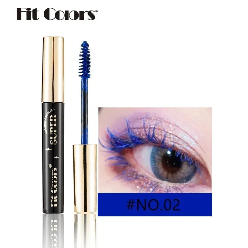 Color Mascara 14 Thick Curl Waterproof Non-smudding Natural Long Lasting Blue White Green Pink Black Eye Makeup
