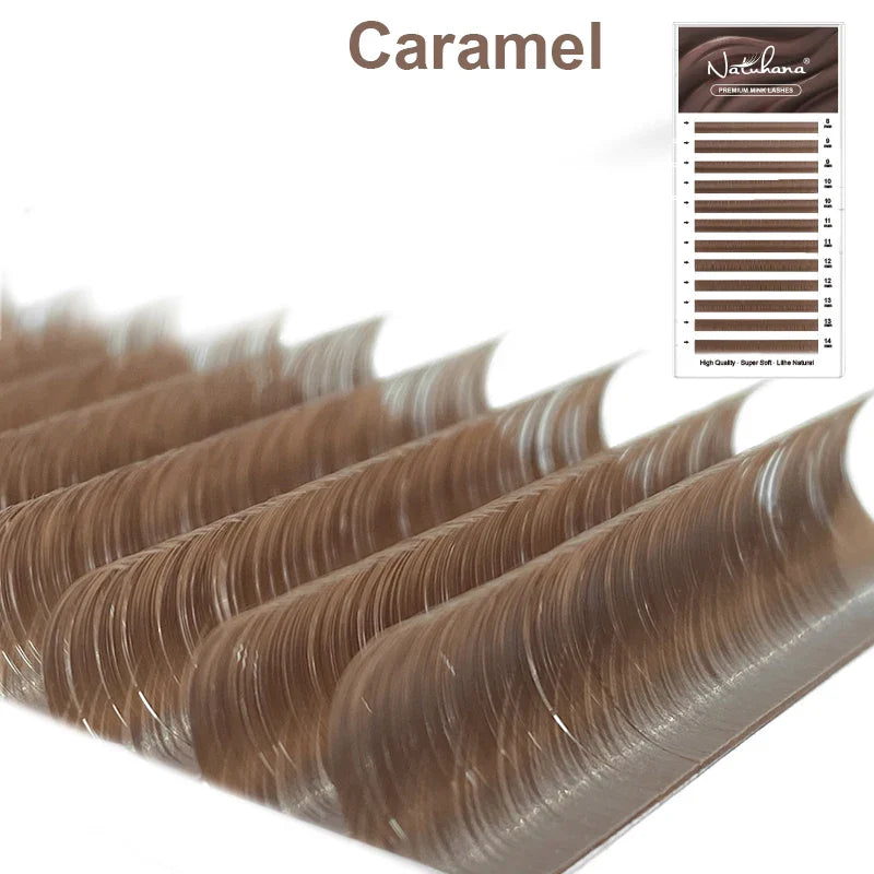 NATUHANA Dark Colored Eyelashes Extension Individual Natural False Mink Colorful Eyelash Grey Blue Color Lashes for Party Makeup