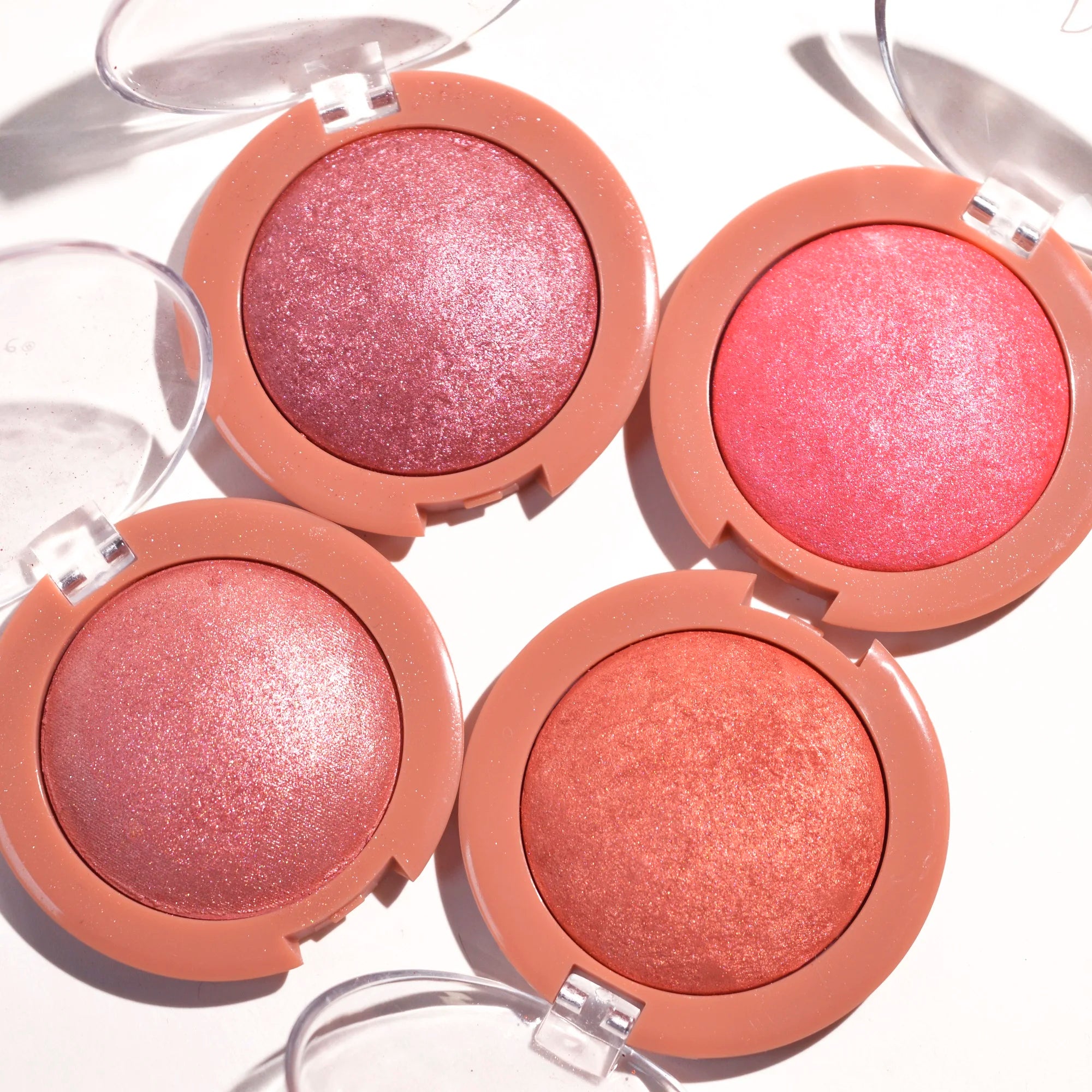 4 Color Highlighter Pearlescent Baked Brightening Blush Powder Cheek Tint Blusher Contour Highlighter Face Shadow Shimmer Rouge