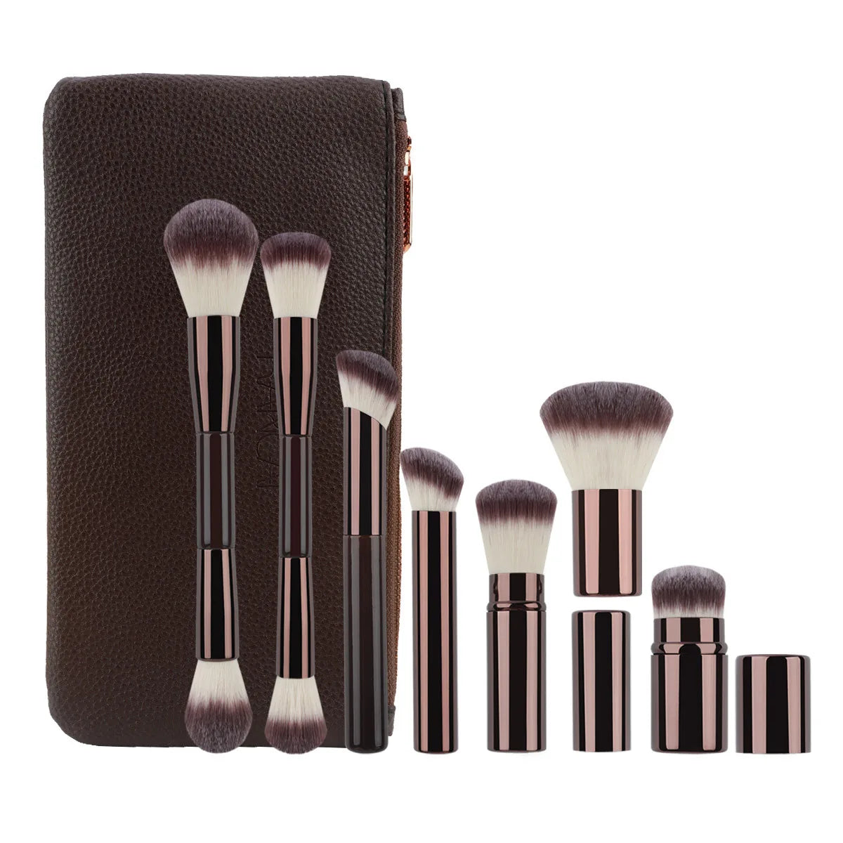 7-13pcs Makeup Brushes Set Double Head Loose Powder Blush Foundation Telescopic Grooming Brush Professional Cosmetic Tools