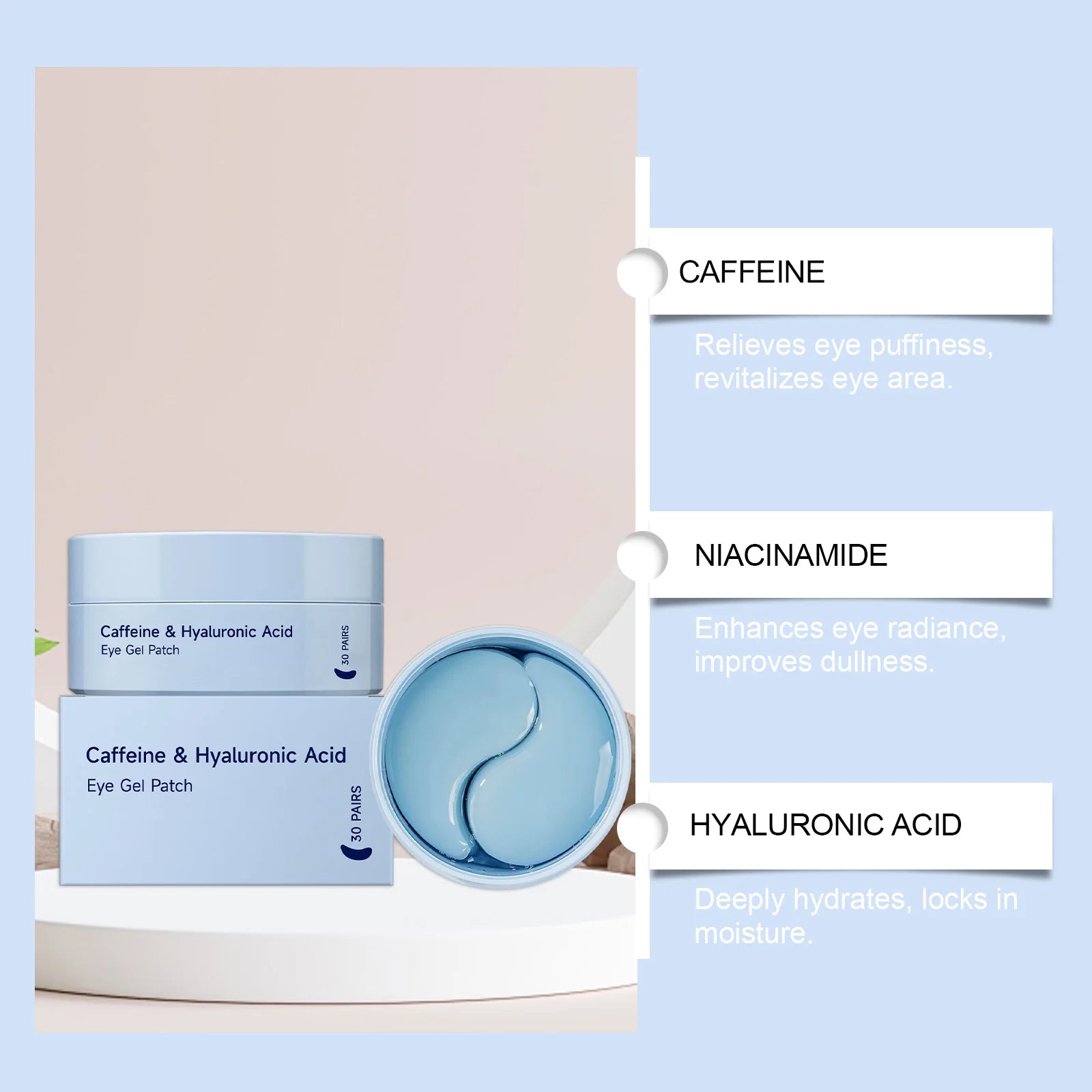 Coffee Eye Care Products Eye Cream with Roller Moisturizing Eye Mask Anti-Dark Circles Eye Serum for Puffiness Firming Hydration