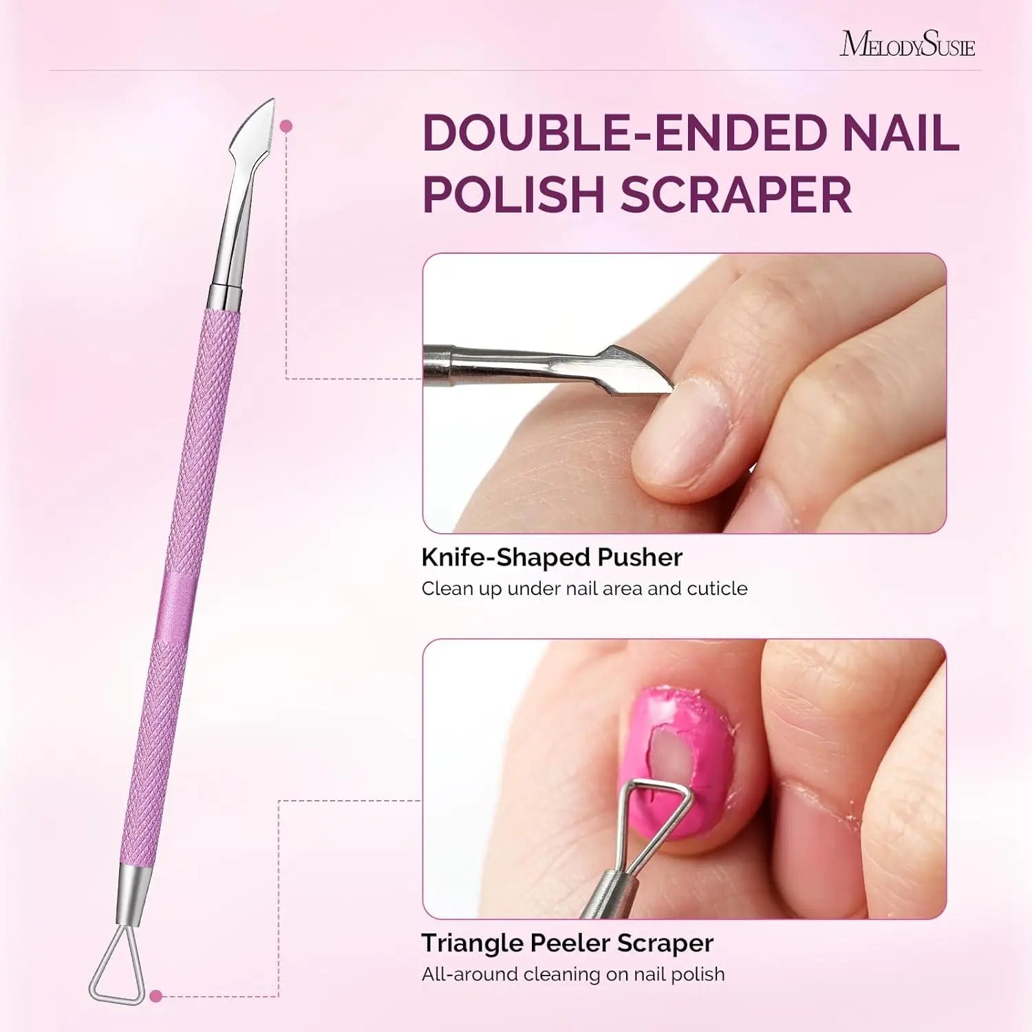 4-in-1 Acrylic Nail Clippers Set with Cuticle Trimmer and Pusher, Stainless Steel Manicure Tools for Home Salon