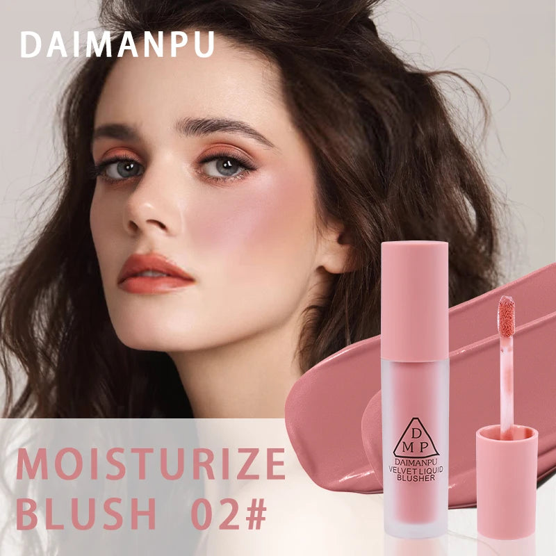 Pink Liquid Powder Blusher Creates Healthy Ruddy Complexion Waterproof Moisturizing Hard To Take Off Makeup Facial Cosmetics