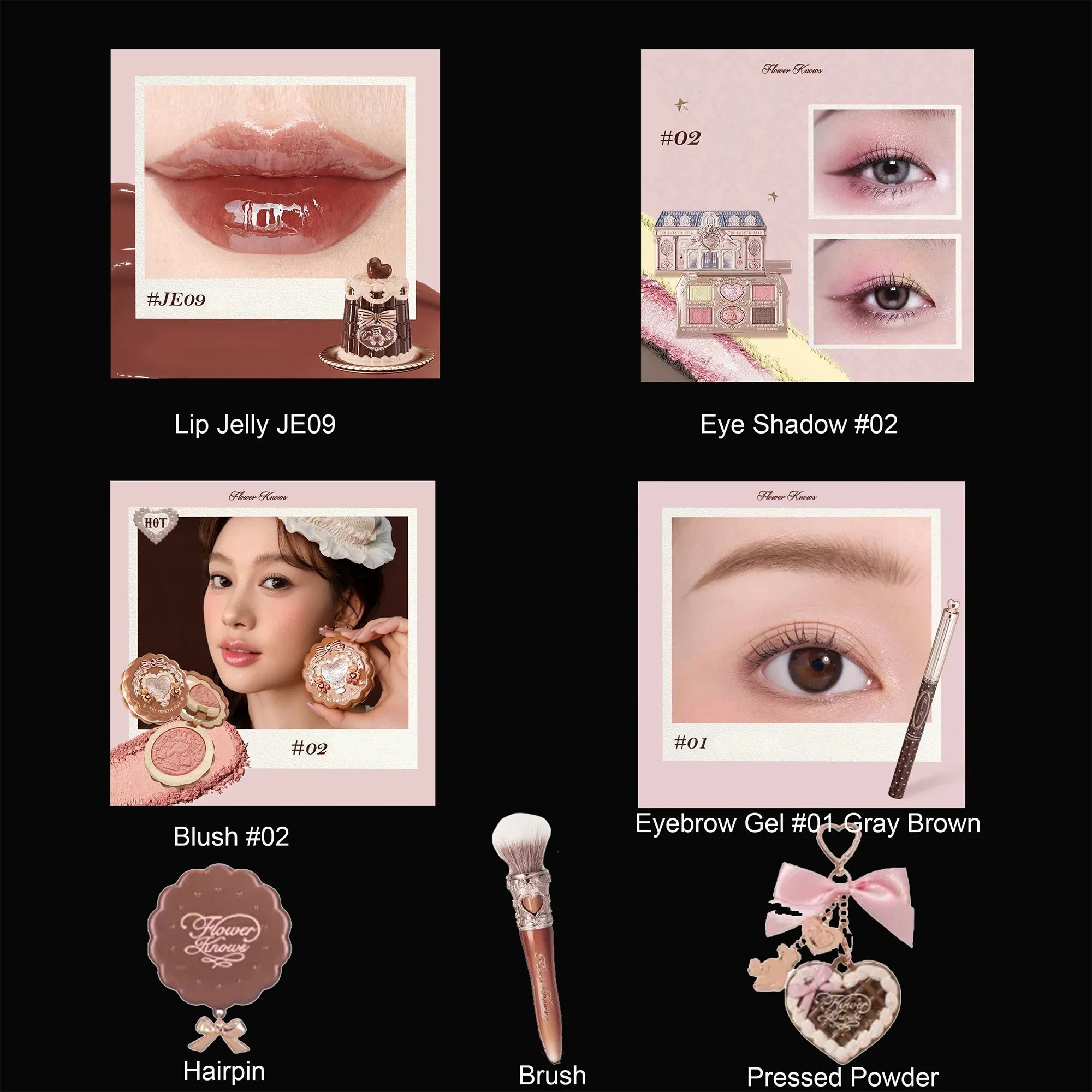 Flower Know Little Angel Collection Makeup Gift Box Eyeshadow Blush Cream Matte Lipstick Highlighter Full Kit All In One
