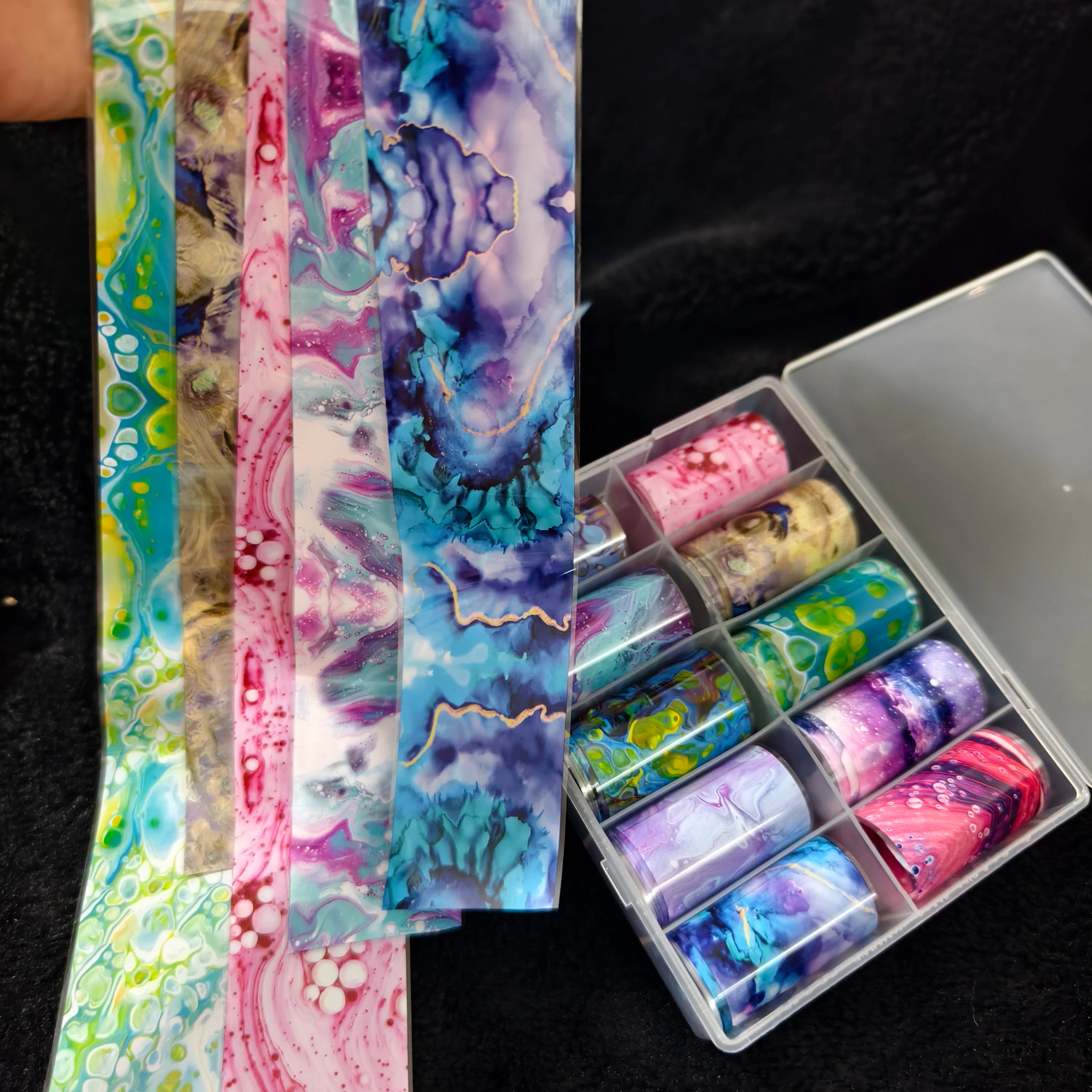 10Rolls Halloween Flower Plaid Angel Marble Bow Nail Foils Transfer Paper Nail Art Stickers Decal Nails Decoration