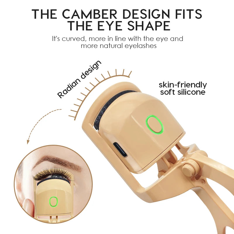 NATUHANA Eyelash Curler Portable Electric Heated Comb Perm Long Lasting Eyelashes Curls Thermal Eyelash Curler Makeup Tools