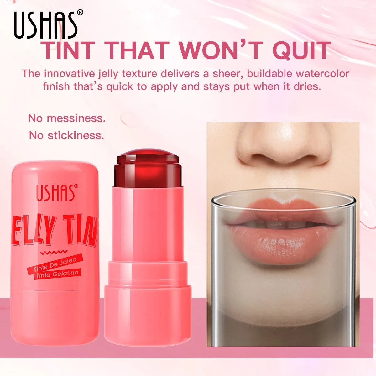 Milk Jelly Blush Stick Lip Cheek Stain Water Blusher Lip Gloss Matte Eyeshadow Long Lasting Brighten Facial Contour Rouge Makeup