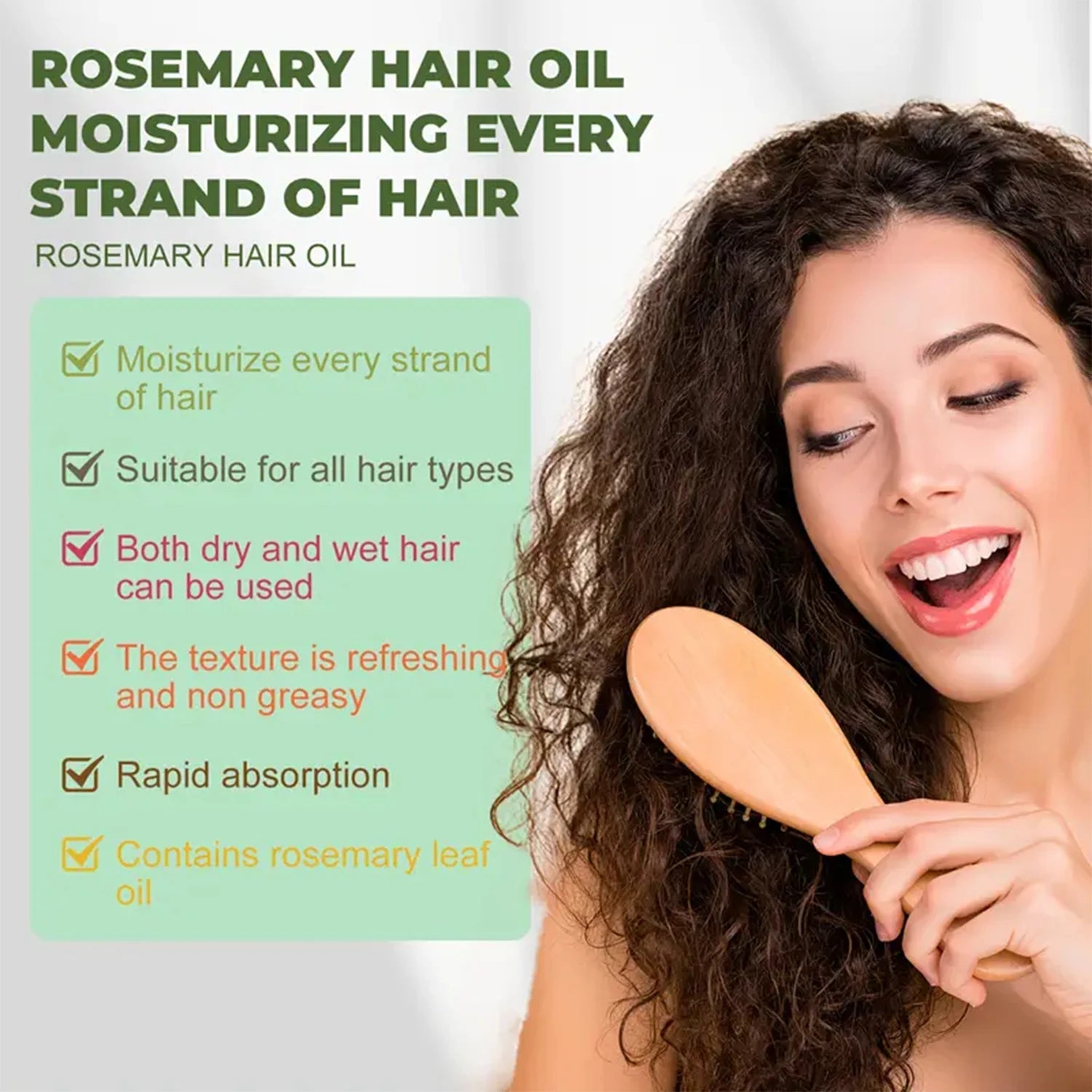 Rosemary Castor Hair Oil - Scalp Care & Split End Repair, Coconut Olive Oil Lightweight Blend, Winter Therapy
