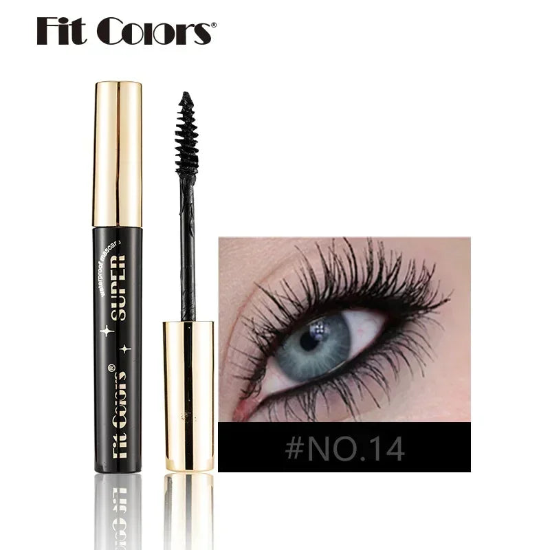 Color Mascara 14 Thick Curl Waterproof Non-smudding Natural Long Lasting Blue White Green Pink Black Eye Makeup