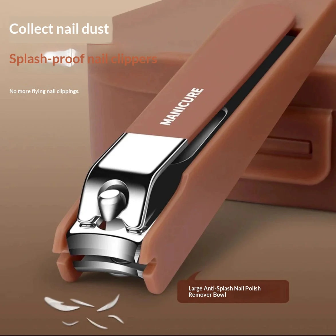Upgraded Anti-Splash Nail Clipper Set 8-Piece - Stainless Steel Manicure Kit with Portable Case, Sharp Durable Tools for Men & W