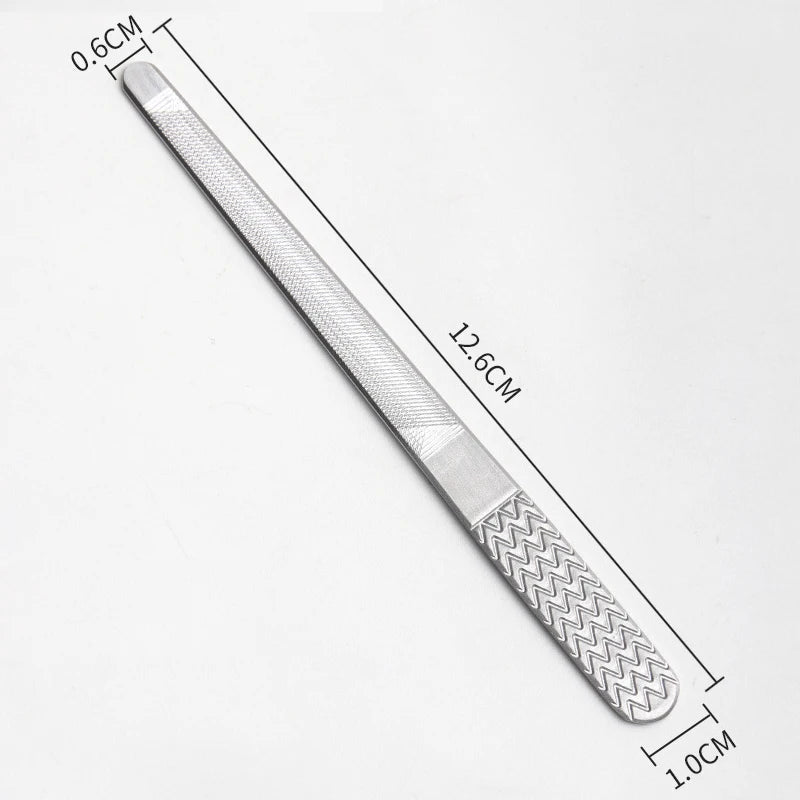 Nail Files Durable Stainless Steel Professional Double Sided Nail Sanding Grinding Buffer Manicure Pedicure Scrub Nail Art Tools