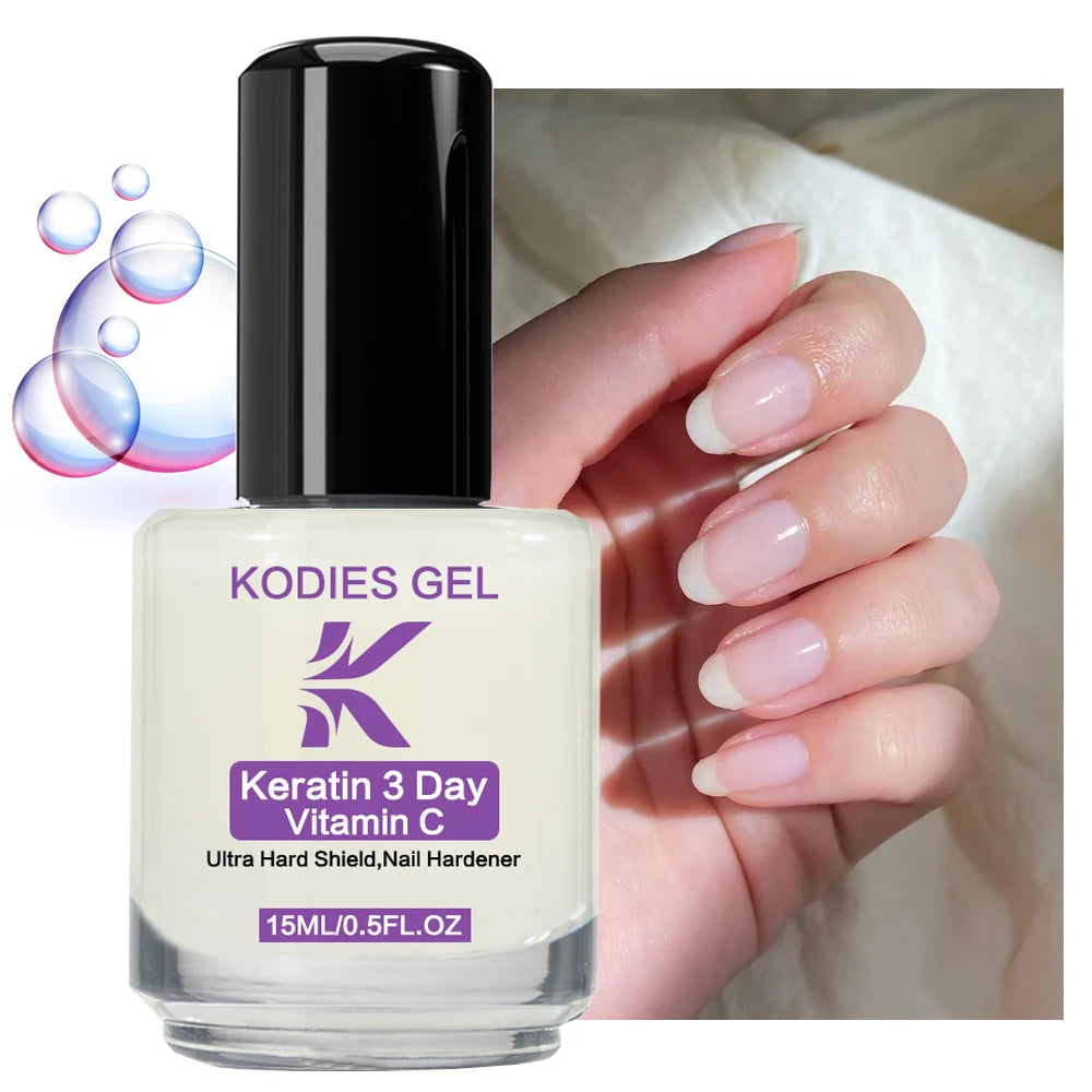 KODIES GEL 3 Day Nail Strengthener Normal Growth Polish Natural Tint Nail Protectant Finish Stronger Hardener for Repair Care
