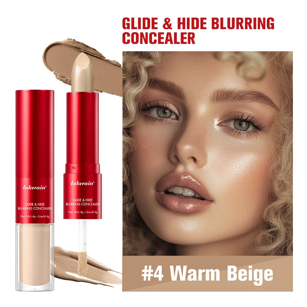 GlideHide Blurring Concealer Creamy texture Conceals dark circles wrinkles Dual formula liquid tip balm stick Long-lastin