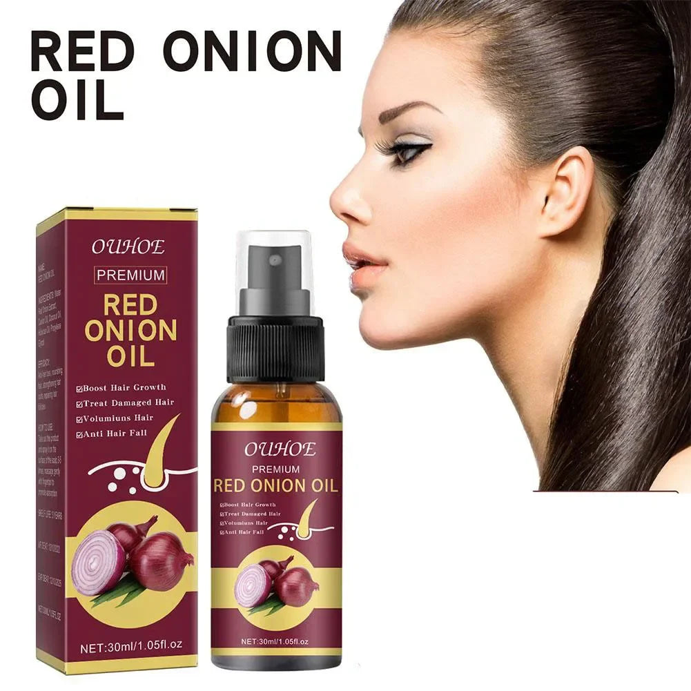 1pc Red Onion Essential Oil Spray For Hair Care, Rice Water Moisturizing Hair Spray,Damaged Hair Treatments Hair Care Products