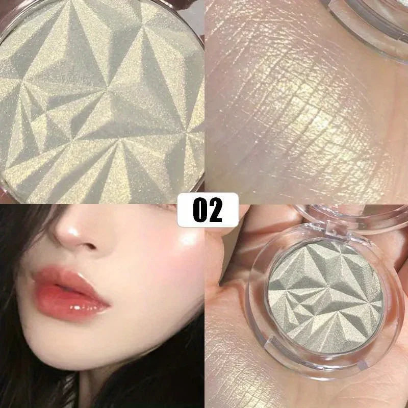 Brightening Glitter Highlighter Powder Face Shimmer Long Lasting Waterproof Monochrome Pearlescent High Contouring Makeup Women
