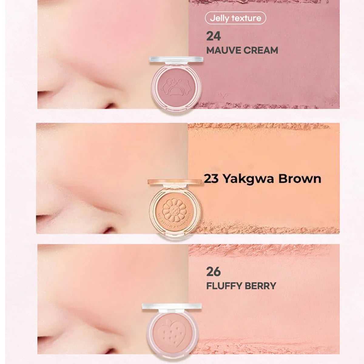PERIPERA PURE BLUSHED SUNSHINE CHEEK,Silky Powder Blush,Natural Healthy Glow,Soft-Focus Matte Finish,K-Beauty,Korean Makeup