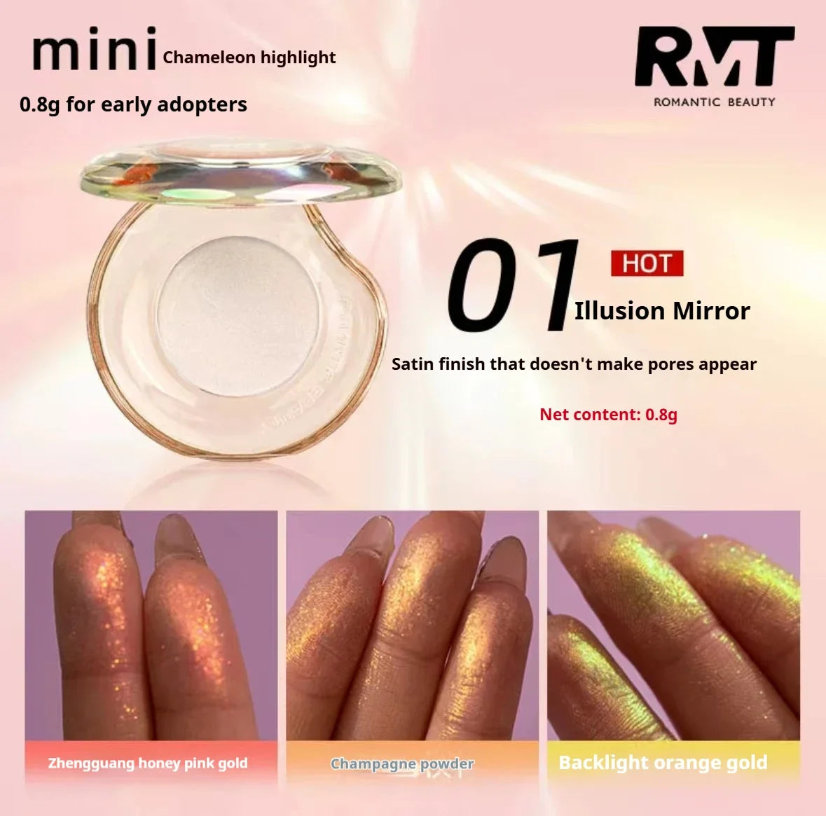 RMT Romantic Beauty Vientiane Chameleon Highlight Blush Repair 3-in-1 Liquid Brightens Face