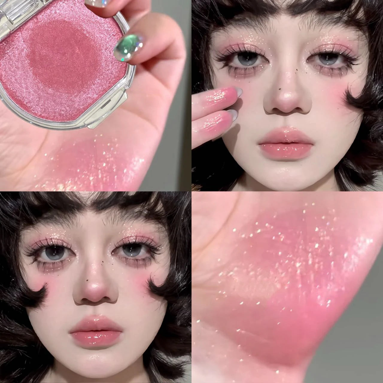 Peach Pink Dyeing Face Blush Cream Pearl Matte Blusher Plate Facial Highlighter Beauty Makeup Brightening Easy Color Rouge Cheek