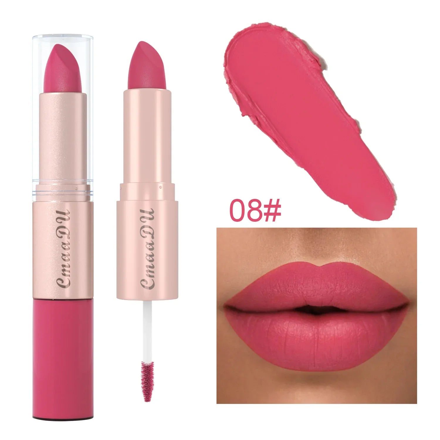 Double Ended Matte Lipstick Waterproof Nude Matte Velvet Glossy Lip Gloss Lip Balm Sexy Red Lip Tint Women Fashion Makeup Gift