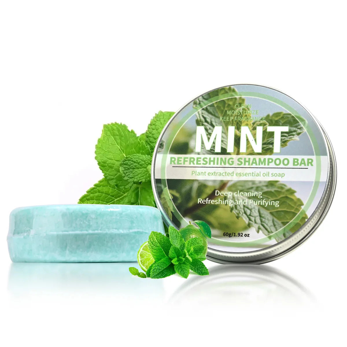 Mint Cool Shampoo Soap Bar, Plant Essential Oil Hair Care Soap, Deep Cleansing Natural Oil Soap