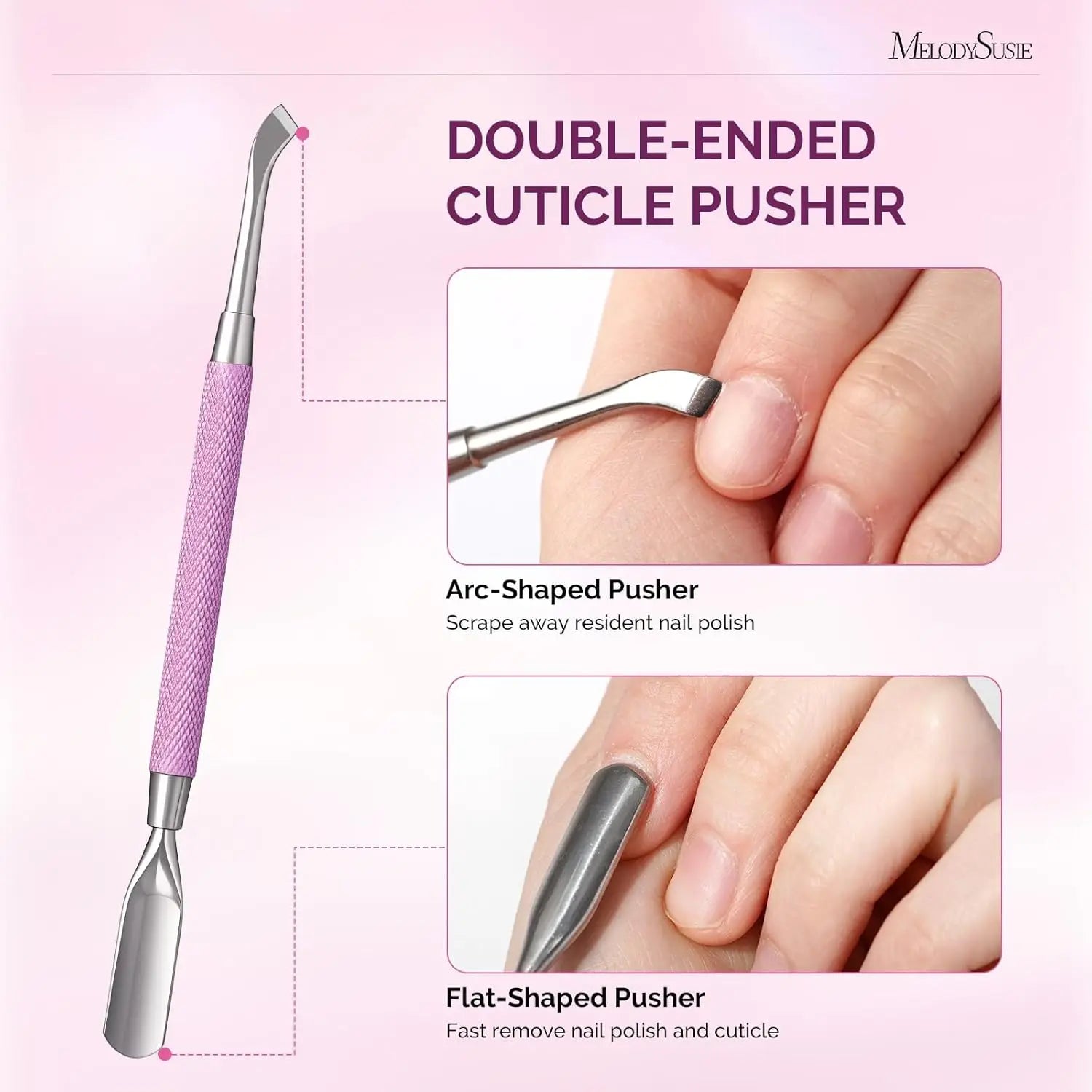 4-in-1 Acrylic Nail Clippers Set with Cuticle Trimmer and Pusher, Stainless Steel Manicure Tools for Home Salon
