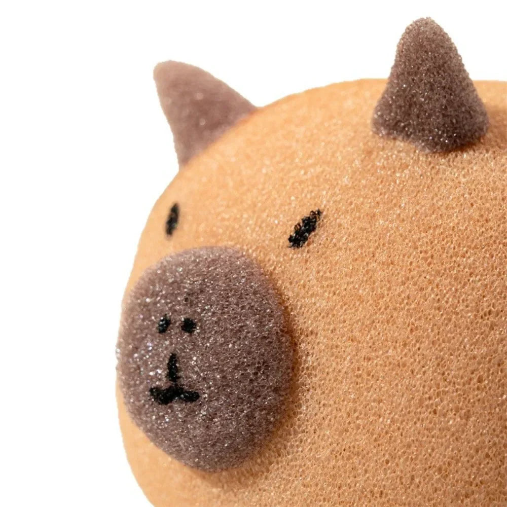 Capybara Shaped Bath Sponge Ball Soft Foaming Back Scrubber for Kids Gentle Exfoliating and Massage Cleaning Tool