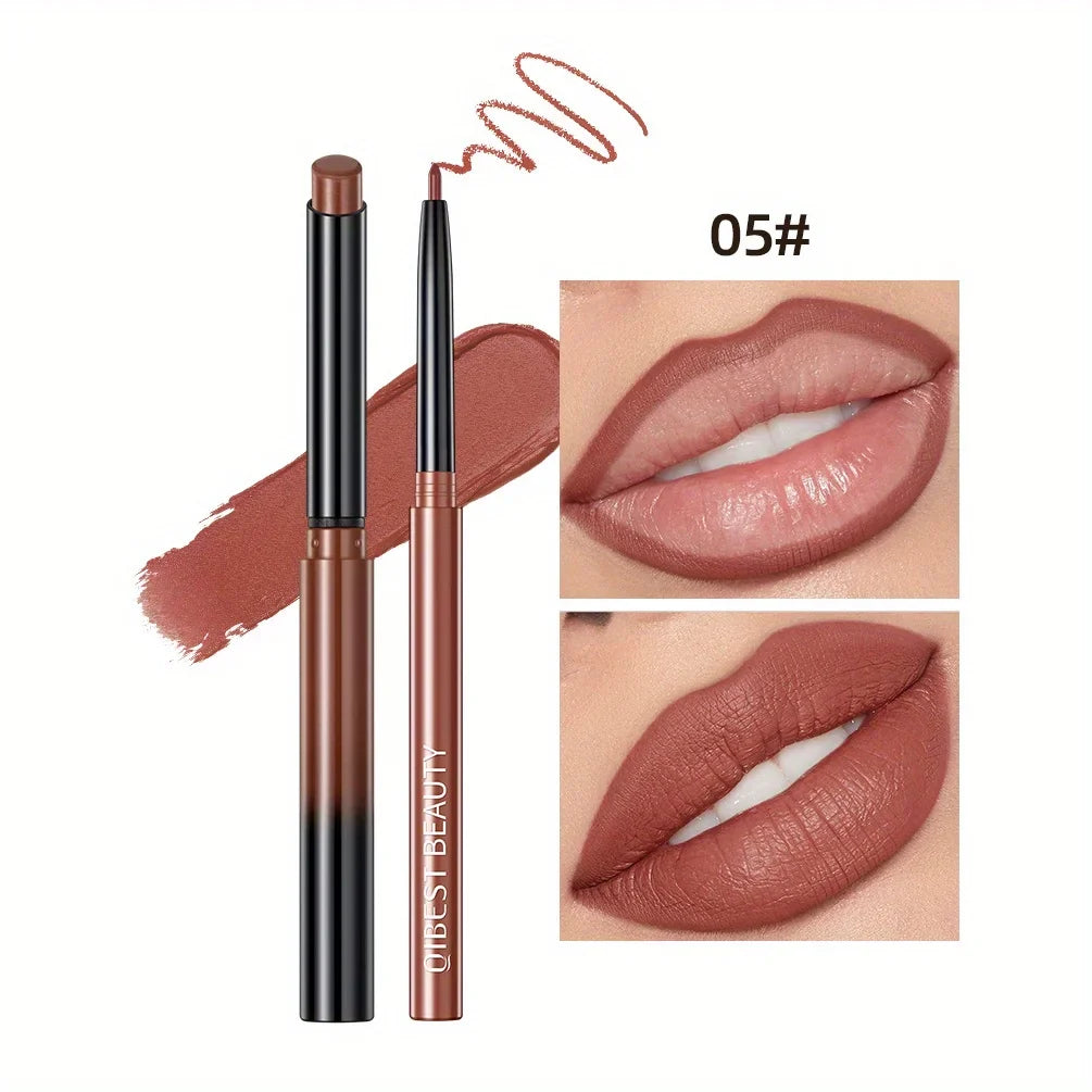 1+1 Matte Lip Set Matte Lipstick&Lip Liner Color Rendering Long Lasting Waterproof Valentine's Day Gifts Contain Plant Squalene