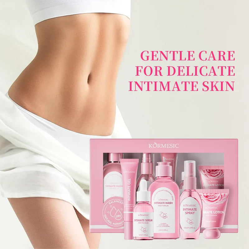 5pcs/set KORMESIC Women's Intimate Care Daily Skin Routine Set Beautifying Wash Bath Brightening Delicate Smooth Kit