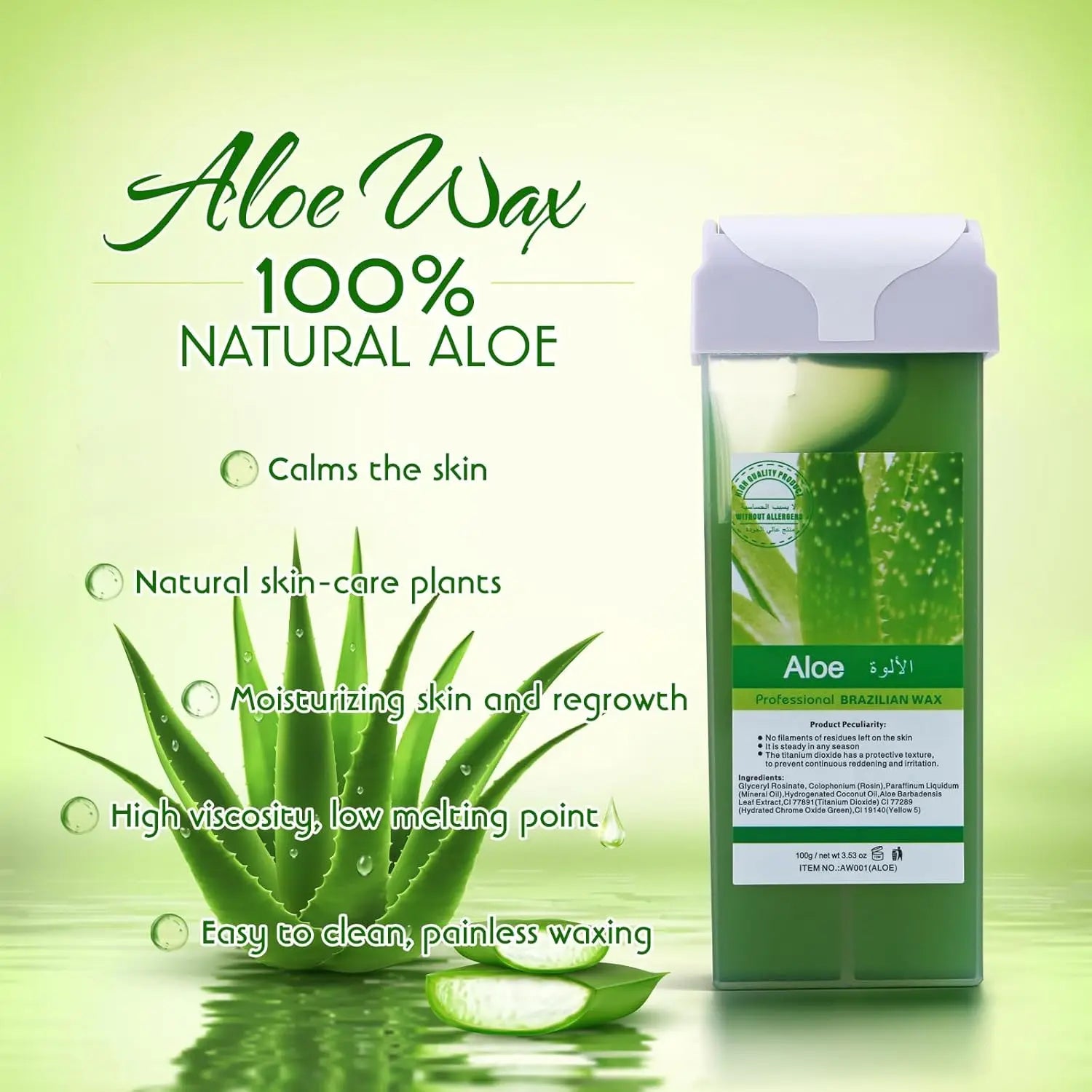 Roll on Wax Refill Painless Wax Roll On For Hair Removal Depilatory Wax Warmer Cartridge For Aloe Wax Bikini Body Hair Removal