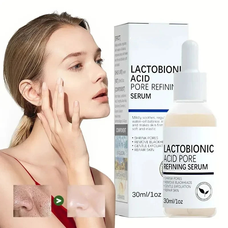 Lactobionic Acid Shrink Pores Facial Serum Fade Fine Lines Firming Nourish Essence Face Serum Moisturizing Brightning Skin Care